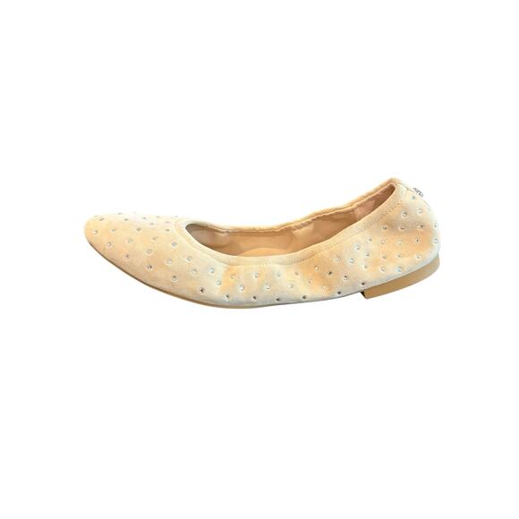 Stuart Weitzman Bling Embellished Suede Ballet Flats Ballerina Coquette Size 8 - Picture 6 of 9